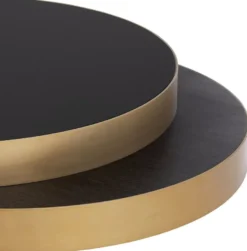 Casa Padrino Luxus Couchtisch Messing / Schwarz / Schwarzgrau 140 x 120 x H. 28,5 cm - Moderner Wohnzimmertisch - Wohnzimmer Möbel - Luxus Qualität