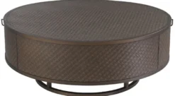 Casa Padrino Luxus Couchtisch Bronze Ø 100 x H. 40,5 cm - Runder Wohnzimmertisch mit 2 Schubladen - Luxus Wohnzimmermöbel