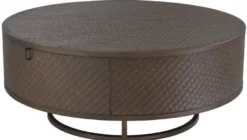 Casa Padrino Luxus Couchtisch Bronze Ø 100 x H. 40,5 cm - Runder Wohnzimmertisch mit 2 Schubladen - Luxus Wohnzimmermöbel