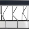 Casa Padrino Luxus Couchtisch Silber / Schwarz 125 x 65 x H. 43 cm - Rechteckiger Edelstahl Wohnzimmertisch mit Glasplatte - Wohnzimmer Möbel - Luxus Qualität