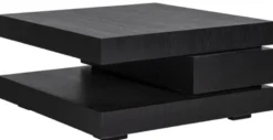 Casa Padrino Luxus Couchtisch Schwarz 90 x 90 x H. 42 cm - Quadratischer Massivholz Wohnzimmertisch - Wohnzimmer Möbel - Luxus Möbel - Luxus Einrichtung