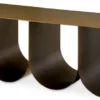 Casa Padrino Luxus Couchtisch Messing 120 x 40 x H. 38 cm - Rechteckiger Metall Wohnzimmertisch - Wohnzimmer Möbel - Hotel Möbel - Luxus Metall Möbel