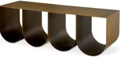 Casa Padrino Luxus Couchtisch Messing 120 x 40 x H. 38 cm - Rechteckiger Metall Wohnzimmertisch - Wohnzimmer Möbel - Hotel Möbel - Luxus Metall Möbel