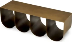 Casa Padrino Luxus Couchtisch Messing 120 x 40 x H. 38 cm - Rechteckiger Metall Wohnzimmertisch - Wohnzimmer Möbel - Hotel Möbel - Luxus Metall Möbel