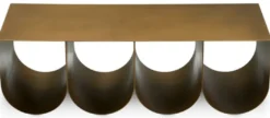 Casa Padrino Luxus Couchtisch Messing 120 x 40 x H. 38 cm - Rechteckiger Metall Wohnzimmertisch - Wohnzimmer Möbel - Hotel Möbel - Luxus Metall Möbel