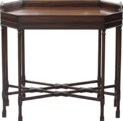 Casa Padrino Luxus Couchtisch / Serviertisch Dunkelbraun 66 x 41 x H. 62 cm - Mahagoni Wohnzimmertisch mit abnehmbarem Tablett