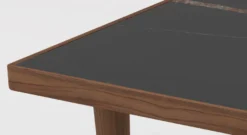 Casa Padrino Luxus Couchtisch Braun / Schwarz 130 x 70 x H. 45 cm - Moderner rechteckiger Massivholz Wohnzimmertisch mit Marmorplatte - Luxus Möbel