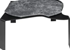 Casa Padrino Luxus Couchtisch Schwarz / Grau 75,5 x 78 x H. 32,5 cm - Designer Wohnzimmertisch mit Marmorplatte