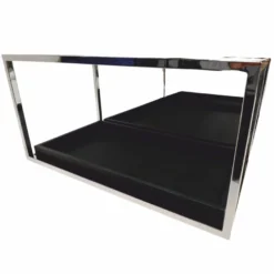 Casa Padrino Luxus Couchtisch Silber / Schwarz 160 cm - Wohnzimmer Möbel