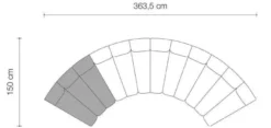 Casa Padrino Luxus Couch Weiß / Schwarz 109 x 95 x H. 83,5 cm - Gebogenes & Erweiterbares Luxus Wohnzimmer Sofa