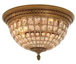 Casa Padrino Luxus Deckenleuchte Messing Durchmesser 45 x H 37 cm Antik Stil - Möbel Lüster Deckenlampe