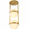 Casa Padrino Luxus Deckenleuchte Antik Messing / Weiß H. 105 cm - Luxus Leuchten