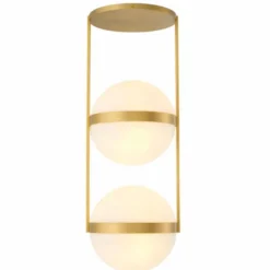Casa Padrino Luxus Deckenleuchte Antik Messing / Weiß H. 105 cm - Luxus Leuchten