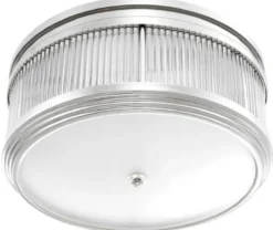 Casa Padrino Luxus Deckenleuchte Silber Ø 40,5 x H. 18,5 cm - Runde Deckenlampe