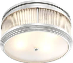 Casa Padrino Luxus Deckenleuchte Silber Ø 40,5 x H. 18,5 cm - Runde Deckenlampe