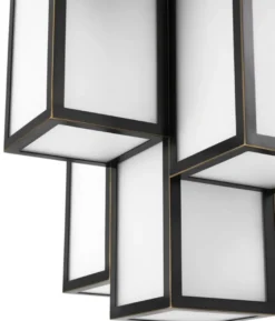Casa Padrino Luxus Deckenleuchte Bronze / Weiß Ø 50 x H. 53,5 cm - Luxus Qualität