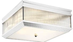 Casa Padrino Luxus Deckenleuchte Silber 40,5 x 40,5 x H. 18,5 cm - Luxus Qualität