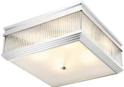 Casa Padrino Luxus Deckenleuchte Silber 40,5 x 40,5 x H. 18,5 cm - Luxus Qualität