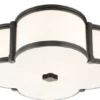 Casa Padrino Luxus Deckenleuchte Antik Bronze / Weiß 42,6 x 42,6 x H. 14 cm - Deckenlampe in Kleeblatt Form - Luxus Qualität