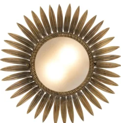 Casa Padrino Luxus Deckenleuchte im Sonnenblumen Design Vintage Messing / Weiß Ø 43 x H. 16,5 cm - Designer Lampe
