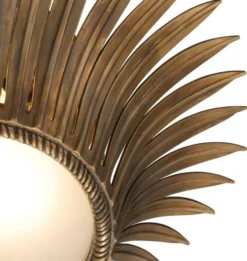 Casa Padrino Luxus Deckenleuchte im Sonnenblumen Design Vintage Messing / Weiß Ø 43 x H. 16,5 cm - Designer Lampe