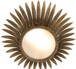 Casa Padrino Luxus Deckenleuchte im Sonnenblumen Design Vintage Messing / Weiß Ø 43 x H. 16,5 cm - Designer Lampe