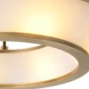 Casa Padrino Luxus Deckenleuchte Antik Messing / Weiß Ø 61 x H. 21,5 cm - Runde Deckenlampe mit Glas Lampenschirmen - Luxus Qualität