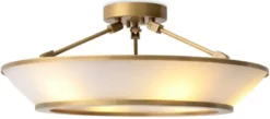 Casa Padrino Luxus Deckenleuchte Antik Messing / Weiß Ø 61 x H. 21,5 cm - Runde Deckenlampe mit Glas Lampenschirmen - Luxus Qualität