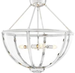 Casa Padrino Luxus Deckenleuchte Silber Ø 60 x H. 55 cm - Hotel & Restaurant Deckenlampe