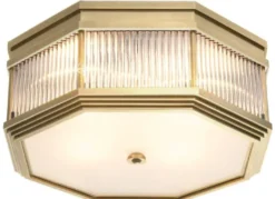Casa Padrino Luxus Deckenleuchte Antik Messingfarben 40,5 x 40,5 x H. 18 cm - Luxus Kollektion