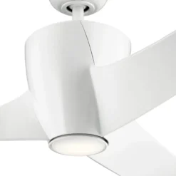Casa Padrino Luxus Deckenventilator Weiß 142 x H. 41 cm - Moderner dimmbarer Ventilator mit LED Beleuchtung und Fernbedienung - Luxus Accessoires