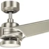 Casa Padrino Luxus Deckenventilator mit LED Beleuchtung und Fernbedienung Silber / Champagnerfarben 142 x H. 35 cm - Luxus Qualität