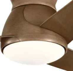 Casa Padrino Luxus Deckenventilator Braun 152 x H. 29 cm - Moderner dimmbarer Ventilator mit LED Beleuchtung und Fernbedienung - Luxus Accessoires