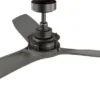 Casa Padrino Luxus Deckenventilator Schwarz / Grau 142 x H. 36 cm - Moderner Ventilator mit Fernbedienung - Luxus Qualität