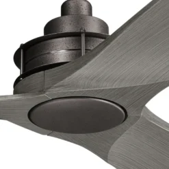 Casa Padrino Luxus Deckenventilator Schwarz / Grau 142 x H. 36 cm - Moderner Ventilator mit Fernbedienung - Luxus Qualität