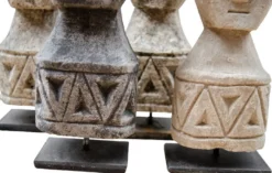 Casa Padrino Luxus Deko Antik Stil Naturstein Statuen 5er Set - Stein Skulpturen - Stein Figuren - Deko Accessoires - Schreibtisch Deko - Wohnzimmer Deko - Luxus Möbel