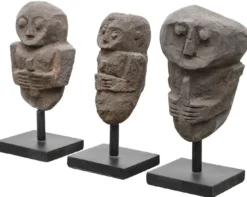 Casa Padrino Luxus Deko Antik Stil Naturstein Statuen Set - Stein Skulpturen - Stein Figuren - Schreibtisch Deko - Wohnzimmer Deko - Deko Accessoires - Luxus Möbel