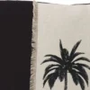 Casa Padrino Luxus Deko Baumwoll Kissen Palme Schwarz / Beige 50 x 50 cm