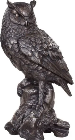 Casa Padrino Luxus Deko Bronzefigur Eule Bronze 19 x 15 x H. 36 cm - Bronze Skulptur