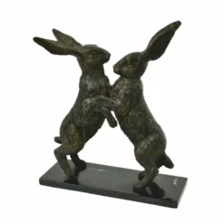 Casa Padrino Luxus Deko Bronze Skulptur Hasen H. 50 cm - Deko Accessoires
