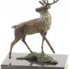 Casa Padrino Luxus Deko Bronzefigur Rothirsch Mehrfarbig / Schwarz 12,5 x 7,4 x H. 15,2 cm - Bronze Skulptur