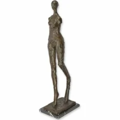 Casa Padrino Luxus Deko Bronze Skulptur Frau H. 97 cm - Abstrakte Deko Figur