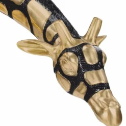 Casa Padrino Luxus Deko Bronze Skulpturen Set Giraffen Gold / Schwarz - Garten Figuren