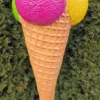 Casa Padrino Luxus Deko Eis im Hörnchen Mehrfarbig H. 175 cm - Großes Deko Eis - Wetterbeständiges XXL Deko Eis - Gastronomie Dekoration - Eisdielen Dekoration - Restaurant Dekoration