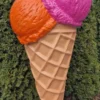 Casa Padrino Luxus Deko Eis im Hörnchen Mehrfarbig H. 185 cm - Großes Deko Eis - Wetterbeständiges XXL Deko Eis - Restaurant Dekoration - Gastronomie Dekoration - Eisdielen Dekoration