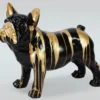 Casa Padrino Luxus Deko Figur Hund Bulldogge Schwarz / Gold 89 x H. 68 cm - Kunstharz Deko Skulptur - Wohnzimmer Deko - Luxus Deko Tierfigur
