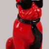 Casa Padrino Luxus Deko Figur Hund Bulldogge Rot / Schwarz H. 65 cm - Kunstharz Deko Skulptur - Wohnzimmer Deko - Luxus Deko Tierfigur