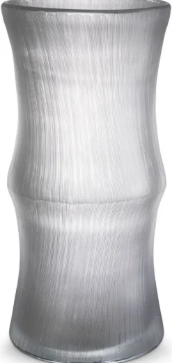 Casa Padrino Luxus Deko Glas Vase Ø 18 x H. 37,5 cm - Elegante mundgeblasene Blumenvase - Deko Accessoires
