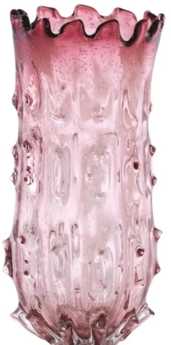 Casa Padrino Luxus Deko Glas Vase Blassrosa Ø 24 x H. 42 cm - Designer Blumenvase
