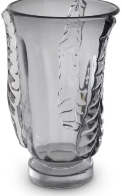 Casa Padrino Luxus Deko Glas Vase Grau Ø 26 x H. 42 cm - Elegante mundgeblasene Blumenvase - Deko Accessoires